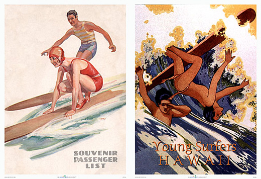 Vintage surfing poster