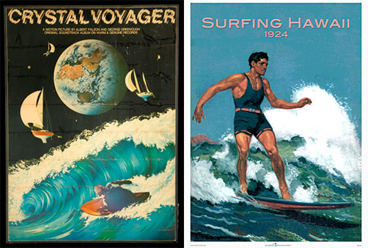 Vintage surfing poster