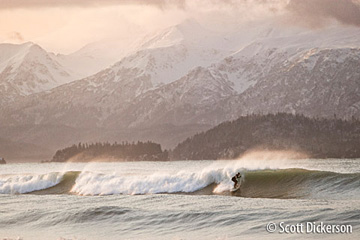 Surfing in Alaska by Scott Dickerson